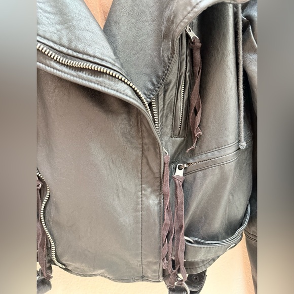 Free People Cleo Hooded Vegan Suede Moto Jacket S - Picture 10 of 16